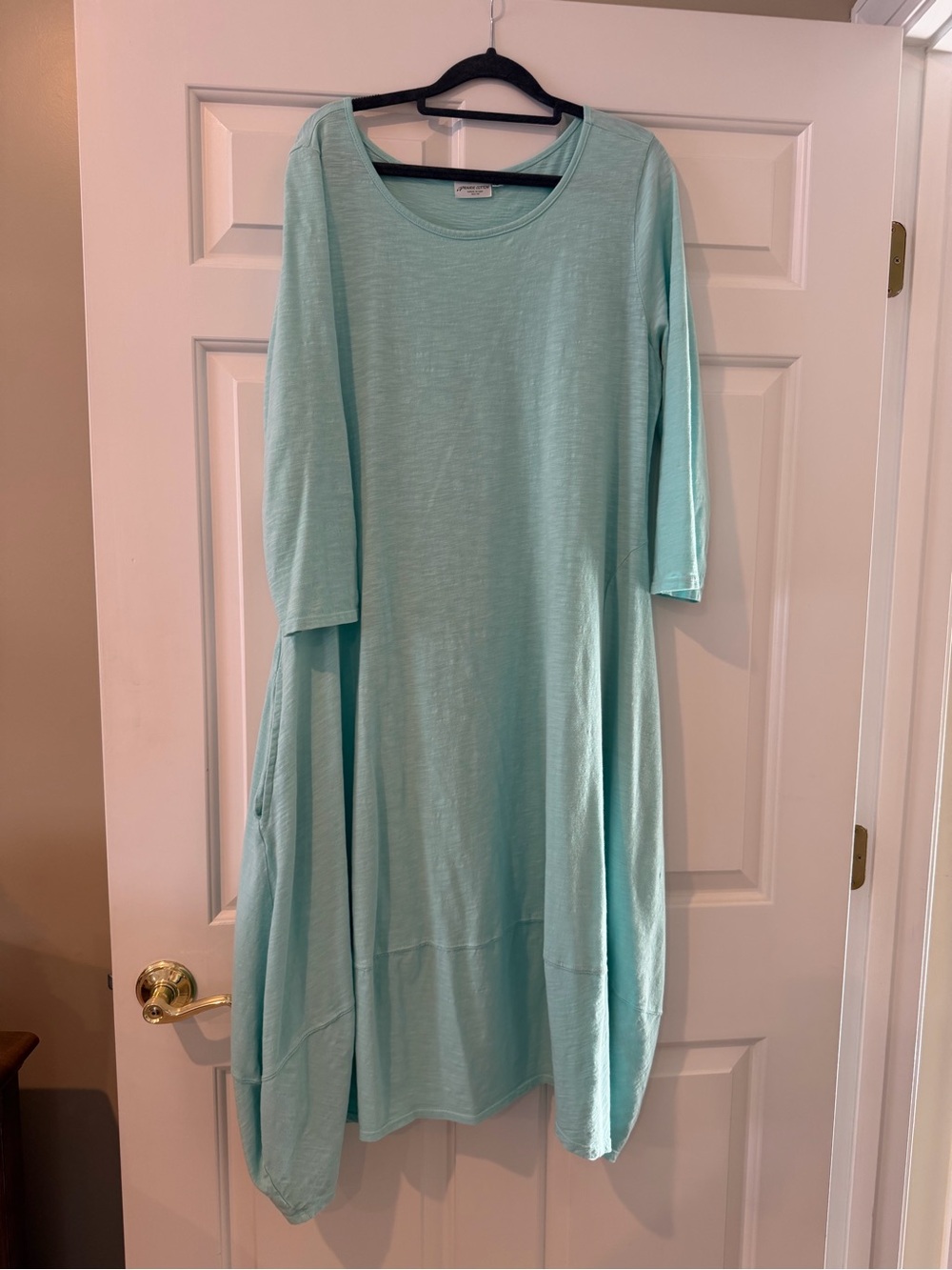Asymmetrical Mint Scoop-Neck Women's Dress, Tulip shape, color is gorgeous!